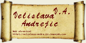 Velislava Andrejić vizit kartica